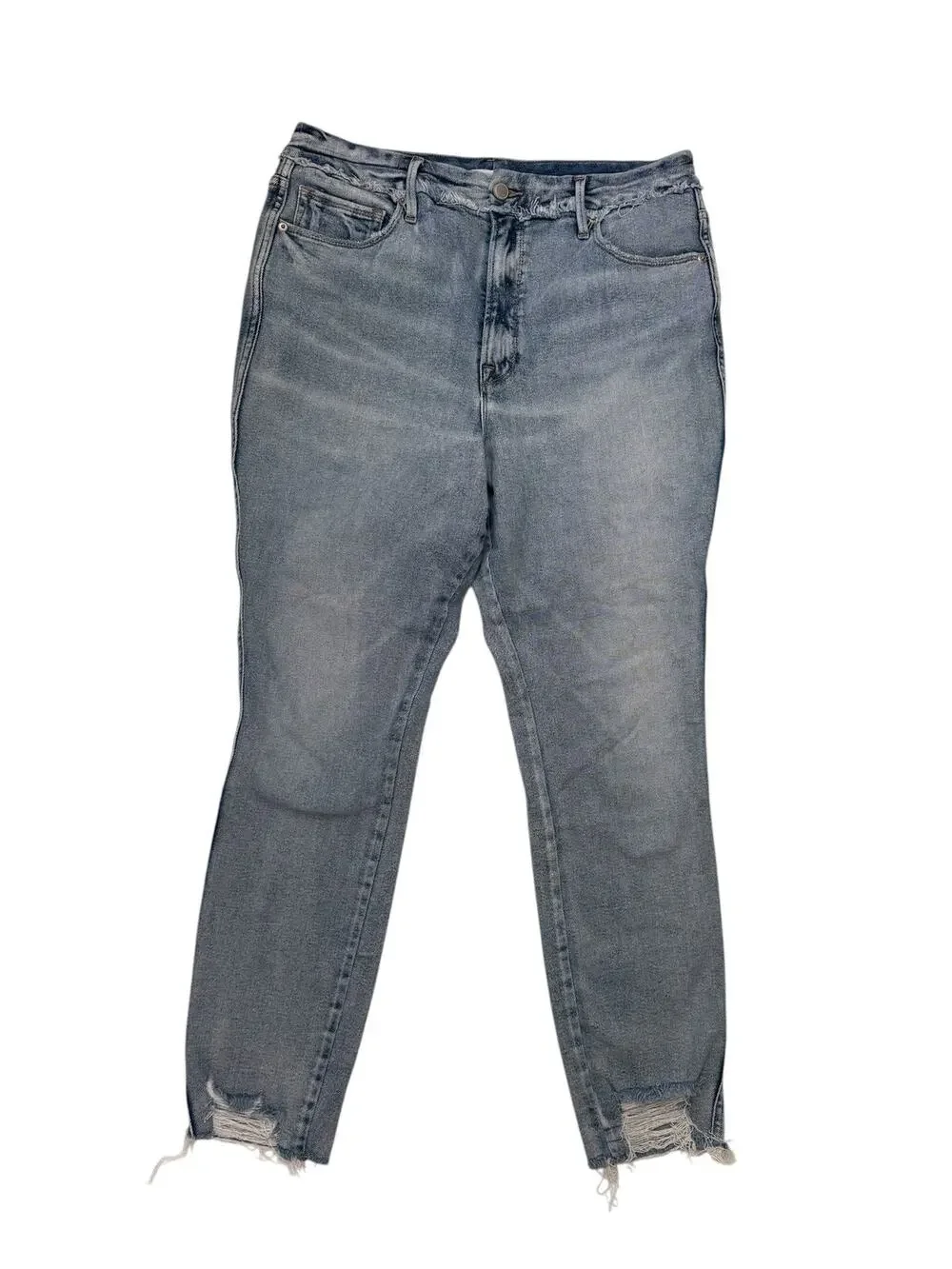 GOOD AMERICAN Good High Waist Crop Skinny Jeans in Light Wash Size 15 Womens